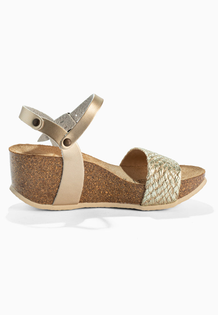 Bayton Sandales Toledo Dorées Clair Compensées Et Semi-compensées Bayton Femme