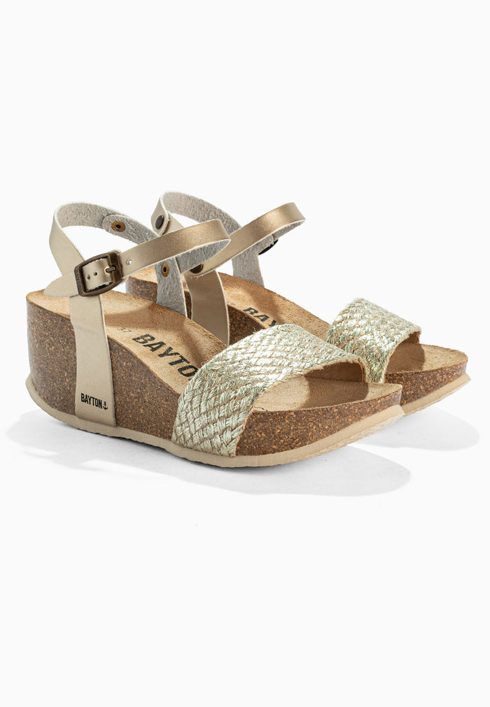 bayton Sandales Toledo Dorées Clair Compensées et Semi-compensées Bayton femme