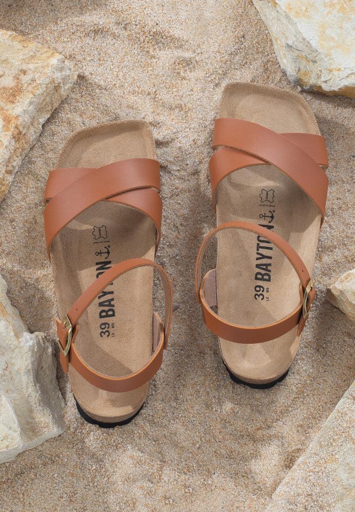 bayton Sandales Vallado Camel Multi-Brides Bayton femme