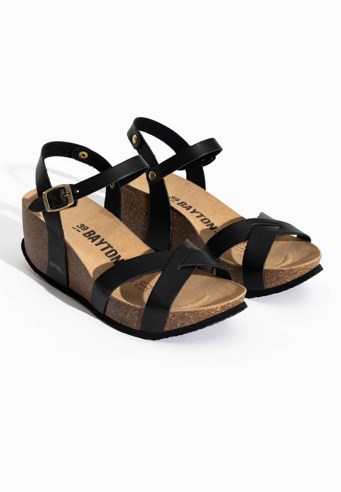 bayton Sandales Venus Noir Compensées et Semi-compensées Bayton femme
