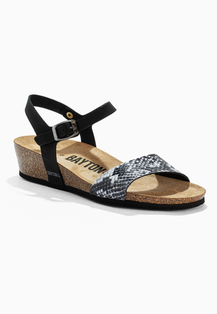 Bayton Sandales Wodonga Noir Python Compensées Et Semi-compensées Bayton Femme