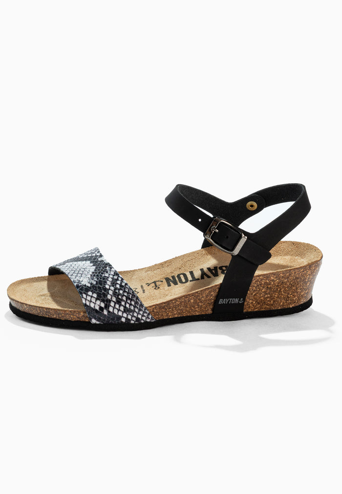 Bayton Sandales Wodonga Noir Python Compensées Et Semi-compensées Bayton Femme