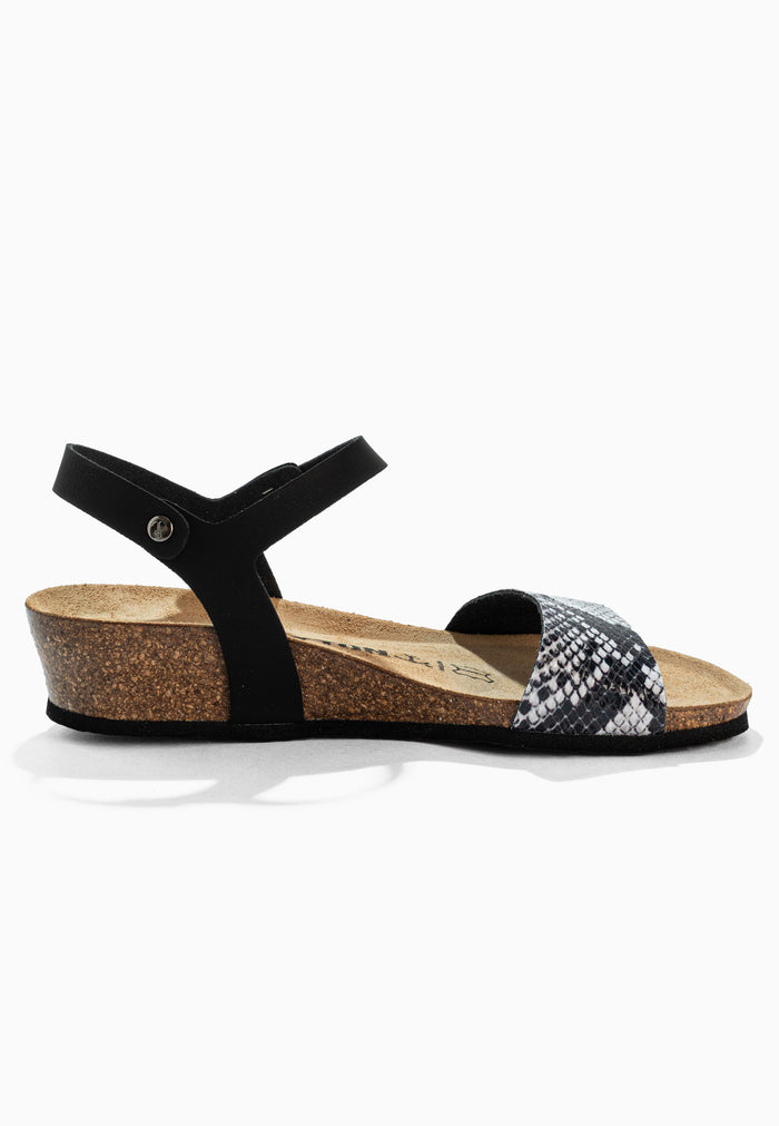 Bayton Sandales Wodonga Noir Python Compensées Et Semi-compensées Bayton Femme