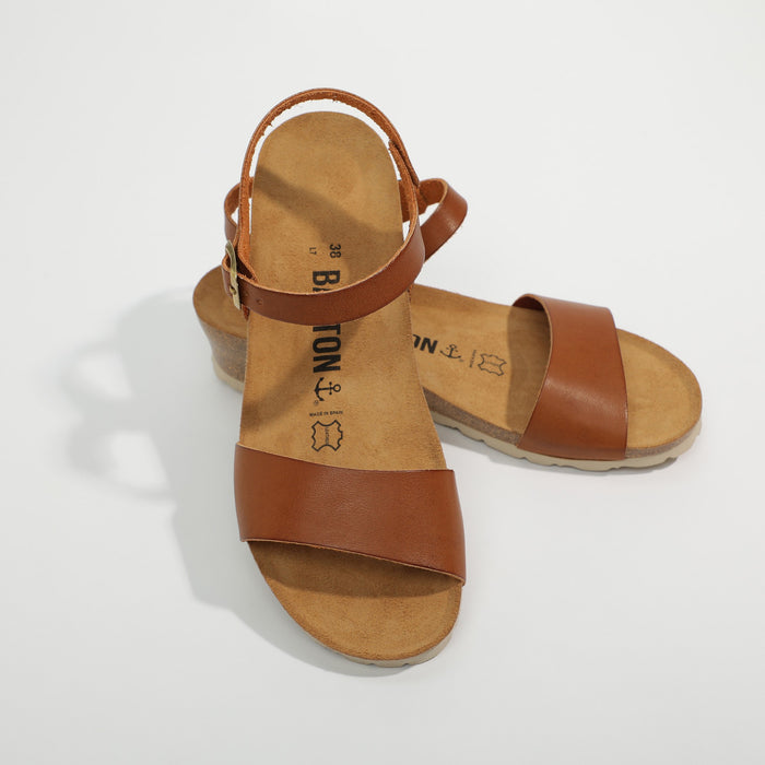 bayton Sandales Wodonga Tan Compensées et Semi-compensées Bayton femme