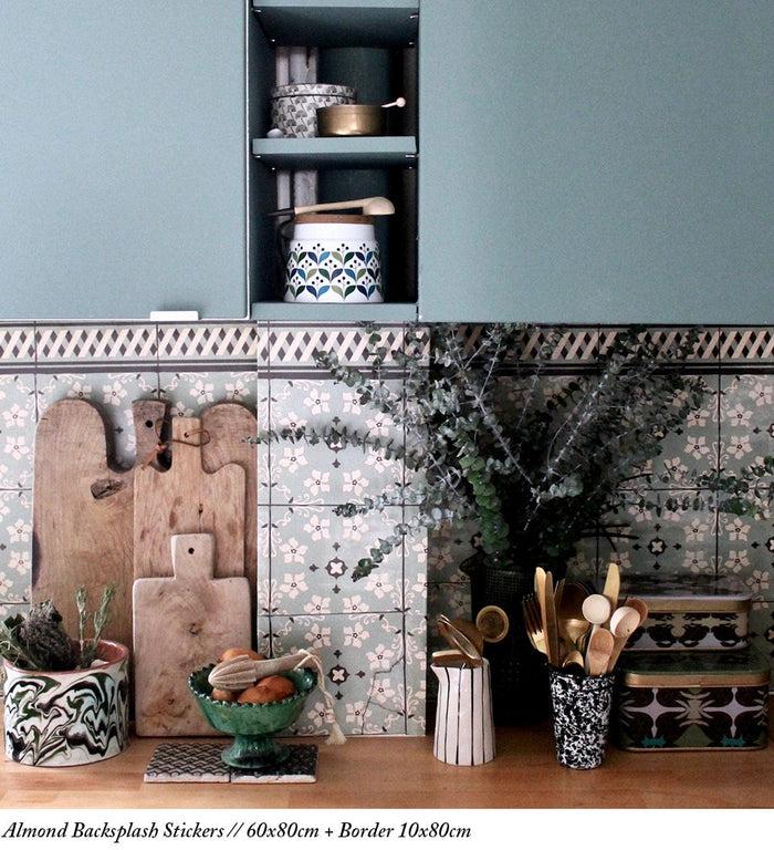 beija Almond Vinyl Backsplash Stickers