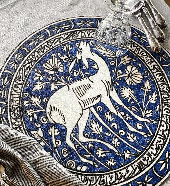 beija Armenian Deer Vinyl Round Placemat