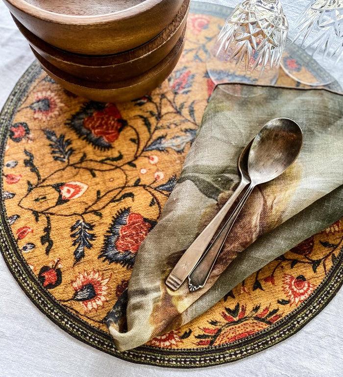 beija Bohemian Garden Vinyl Round Placemat