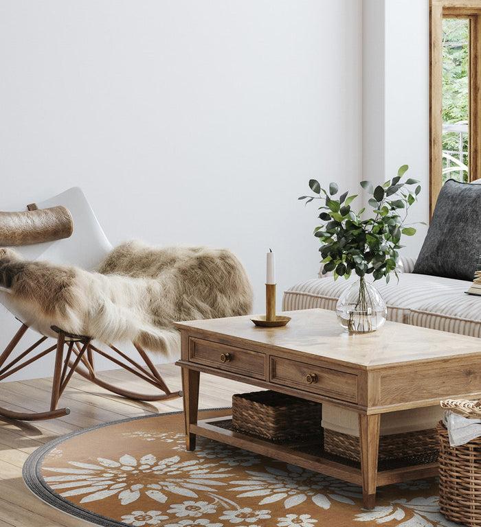 Beija Bohemian Graden Round Vinyl Rug