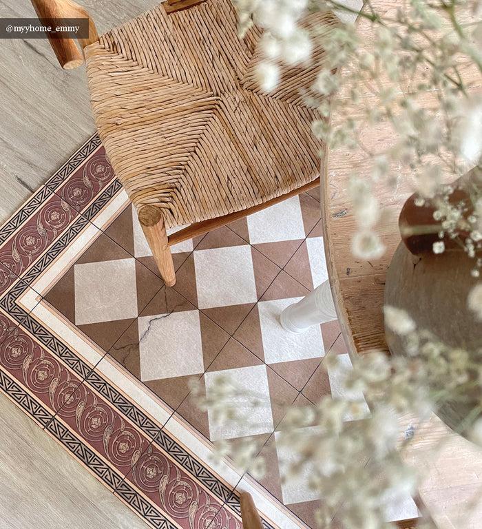 Beija Gambit Camel Antique Vinyl Rug