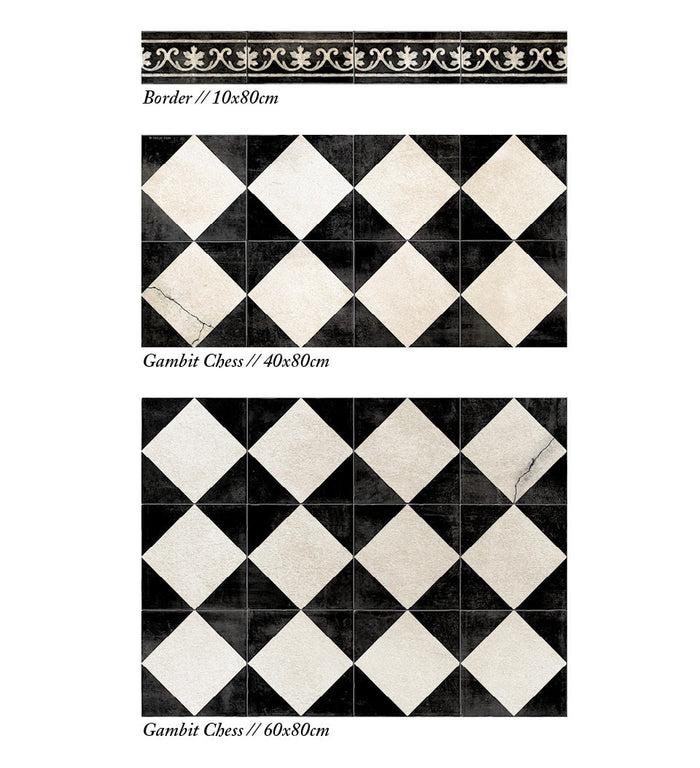 Beija Gambit Chess Vinyl Backsplash Stickers