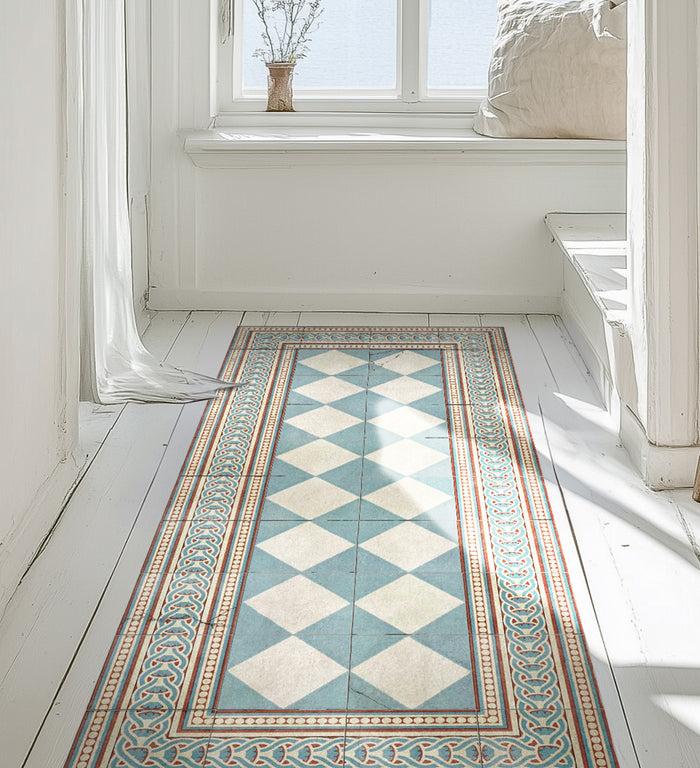 beija Gambit Cyan Antique Vinyl Rug