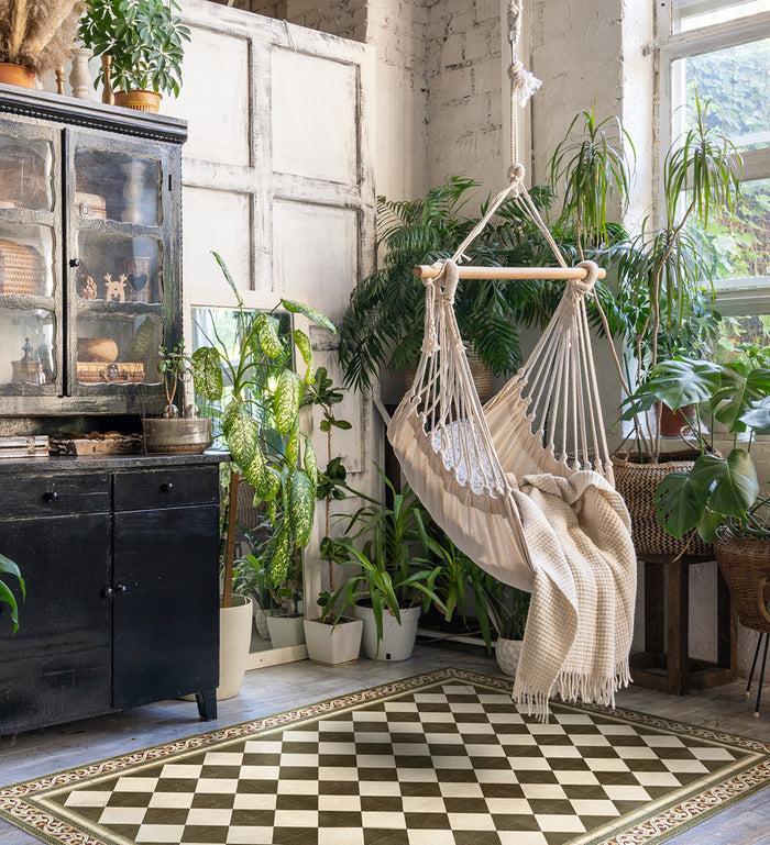 Beija Gambit Olive Vinyl Rug