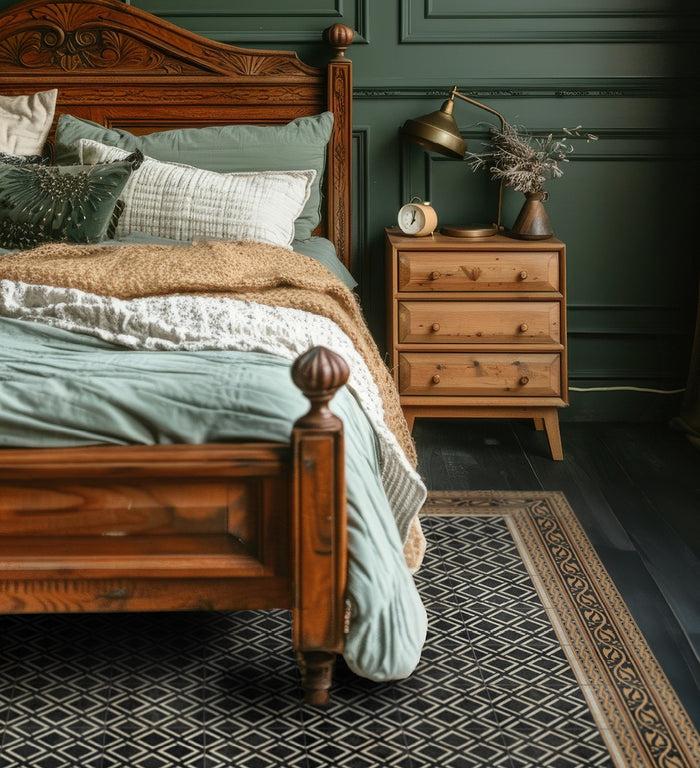 beija Nicola Black Vinyl Rug