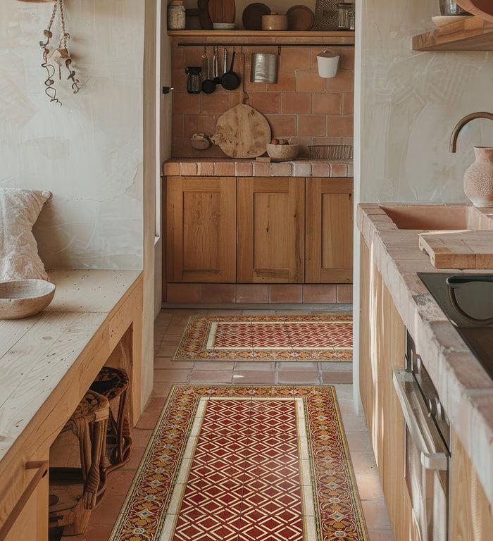 beija Nicola Red Vinyl Rug