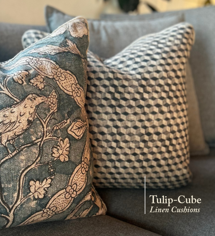 Beija Tulip-Cube Linen Cushion – Beija Flor World