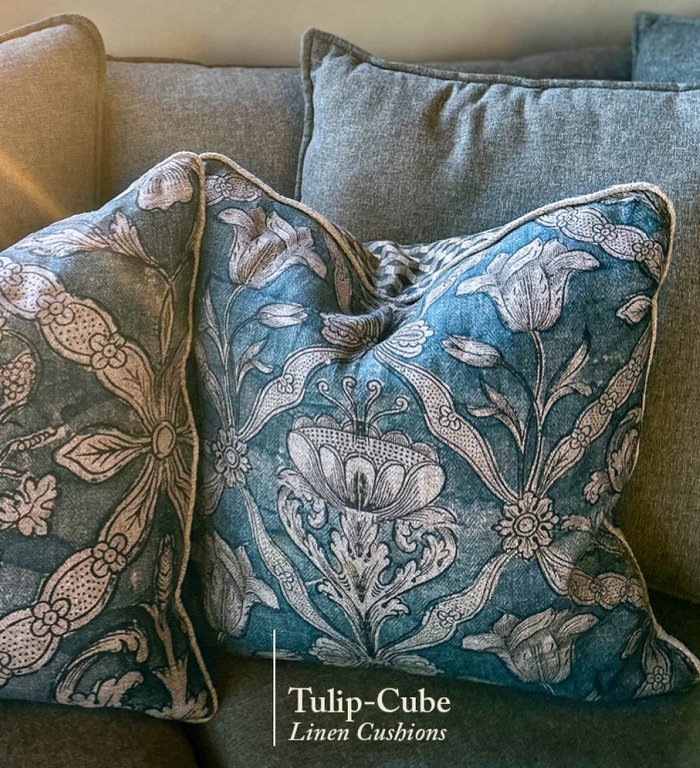 beija Tulip-Cube Linen Cushion – Beija Flor World