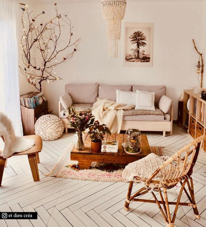 Beija White Fishbone Modular Vinyl Rug