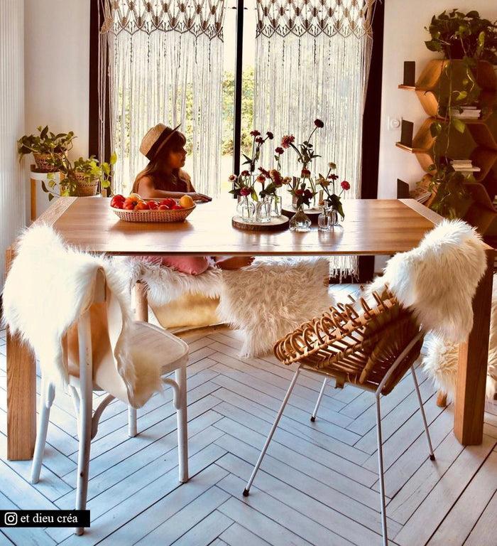 Beija White Fishbone Modular Vinyl Rug