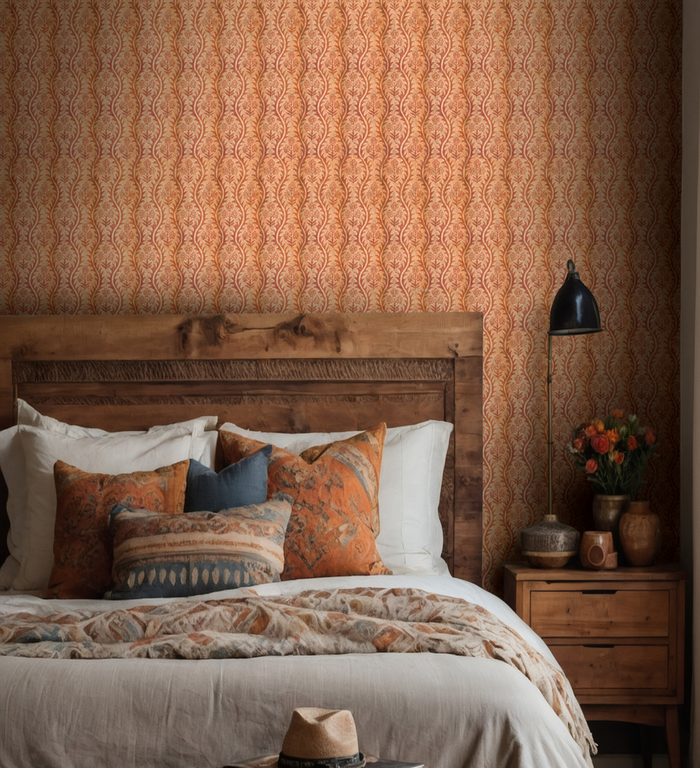 beija Windflower Orange KAMI Wallpaper