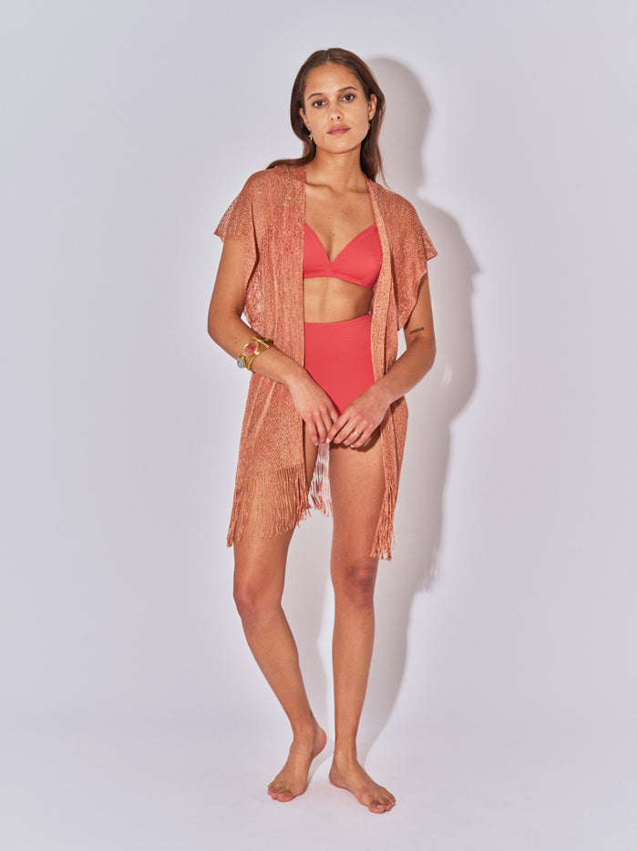 beliza GILET COURT MAILLE LIM LUREX LITCHI