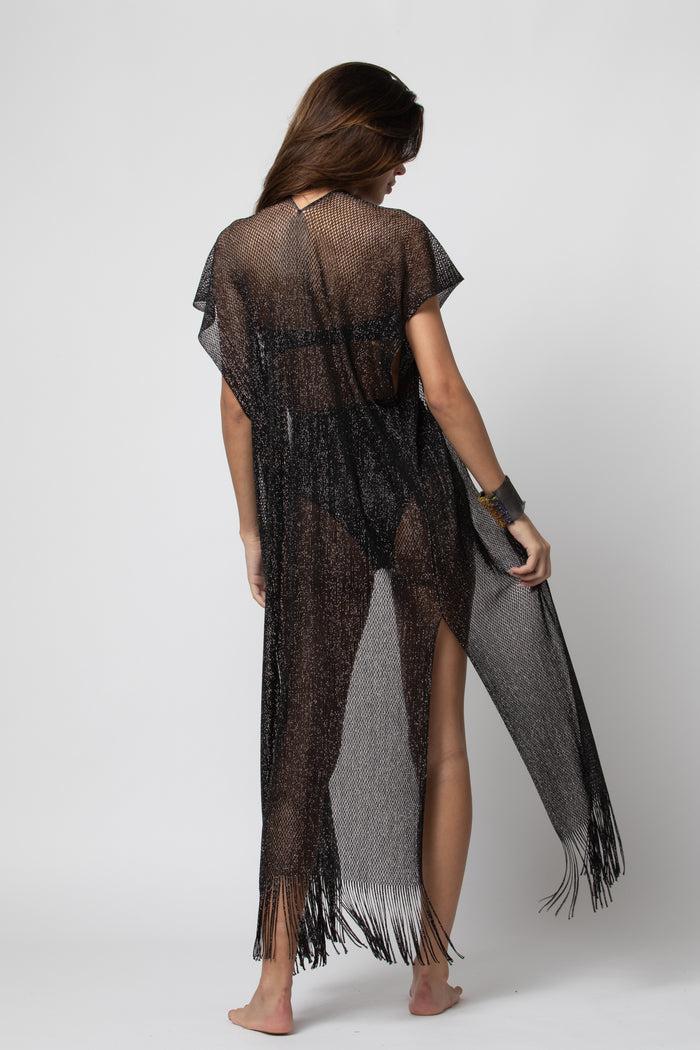 Beliza GILET LONG LIMA LUREX BLACK