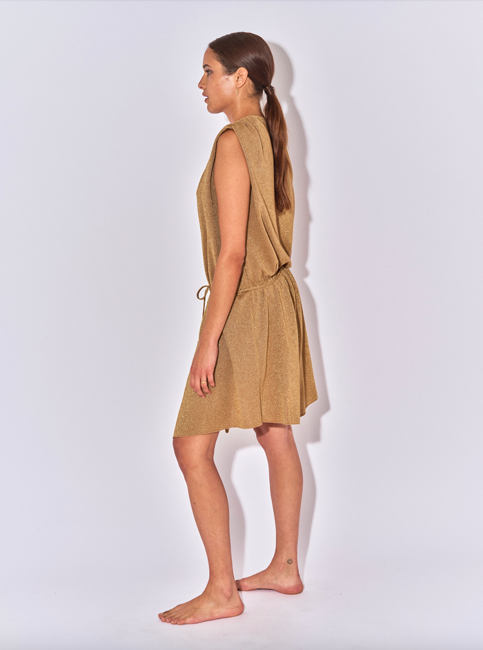 Beliza GILET ROBE MAHI LUREX DORE