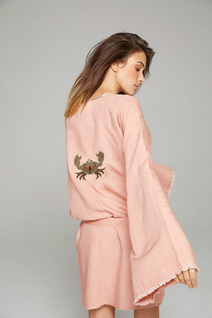 Beliza KIMONO COURT BRODERIE CRABE NUDE
