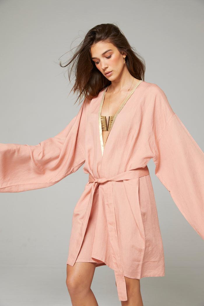 beliza KIMONO COURT BRODERIE SERPENT NUDE