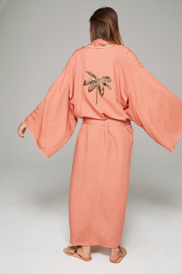 Beliza KIMONO LONG BRODERIE COCOTIER PINK