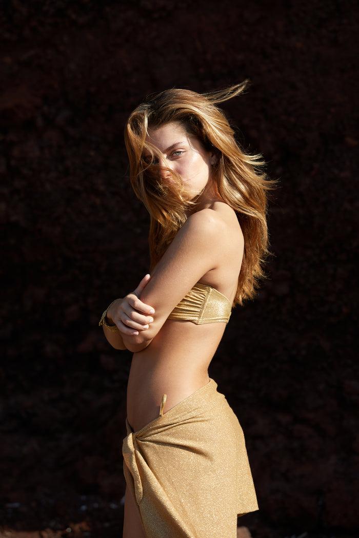 Beliza PAREO COURT A NOUER DORE LUREX