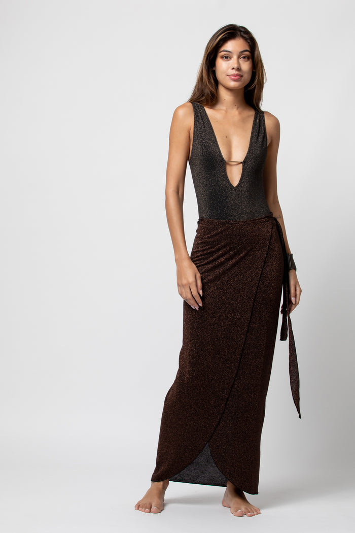 Beliza PAREO LONG LUREX COFEE