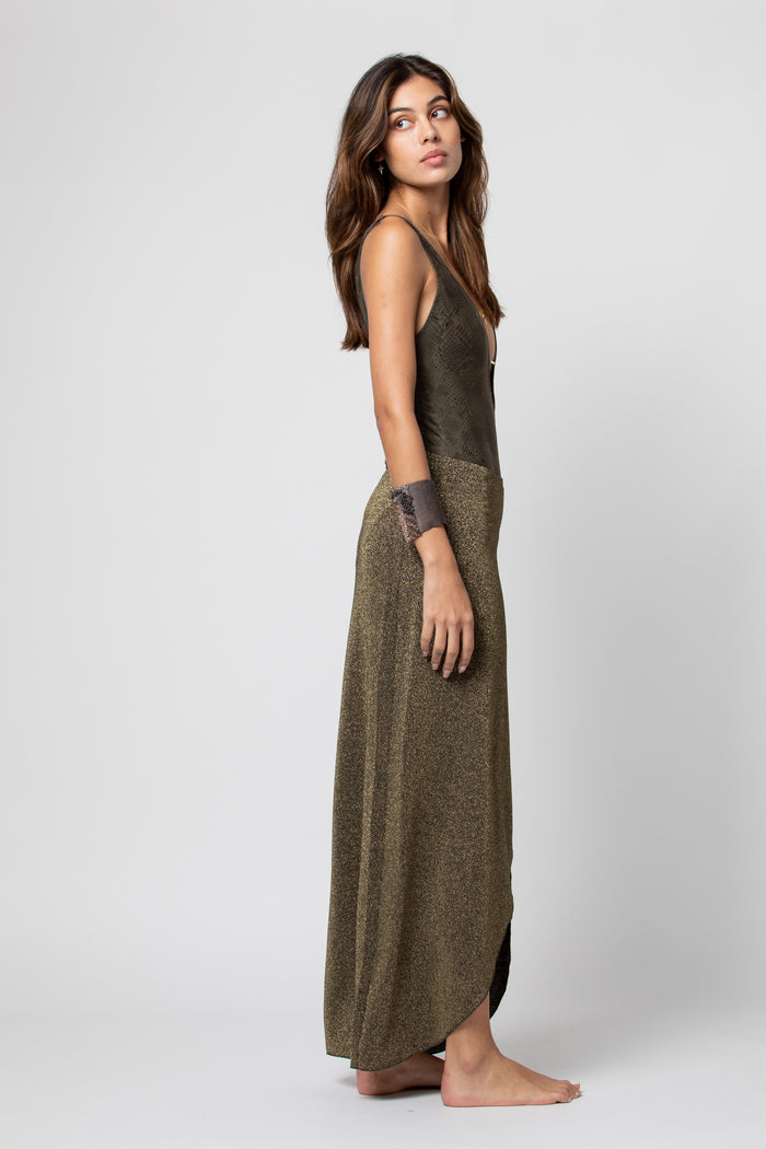 Beliza PAREO LONG LUREX GOLD KAKI
