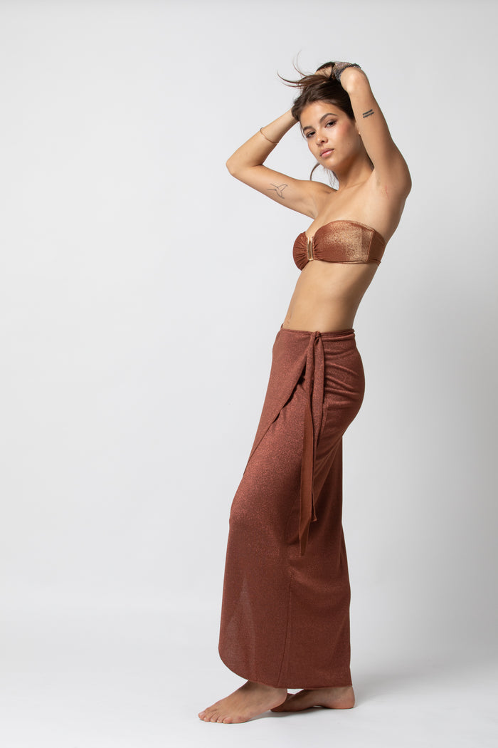 beliza PAREO LONG LUREX SIENNE