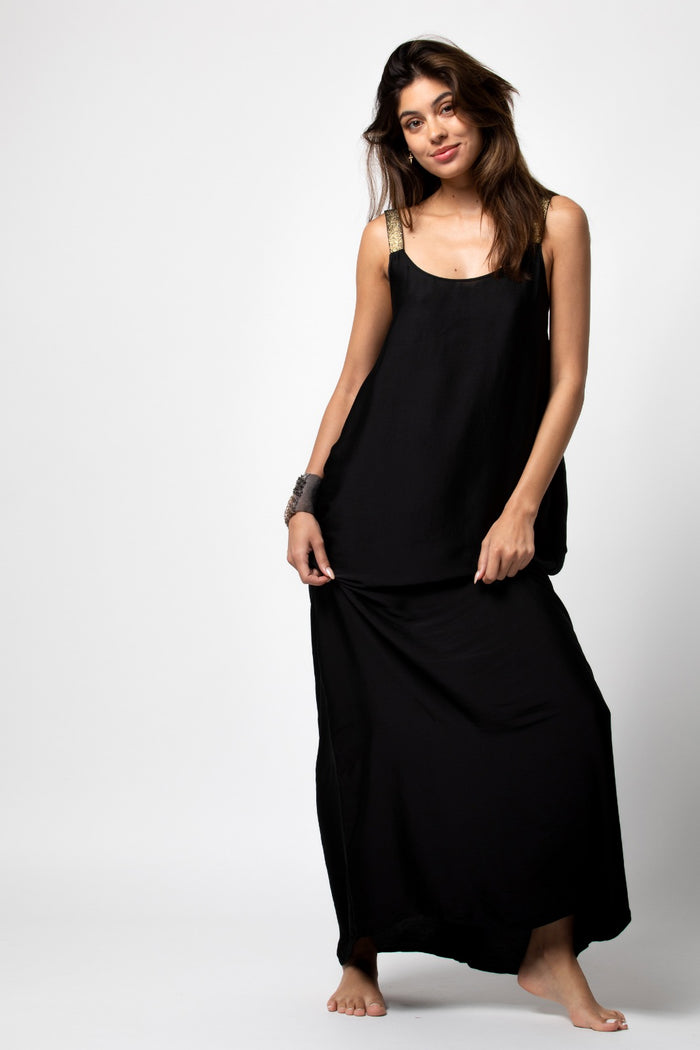 beliza ROBE LONGUE DOS NU ALIA BLACK