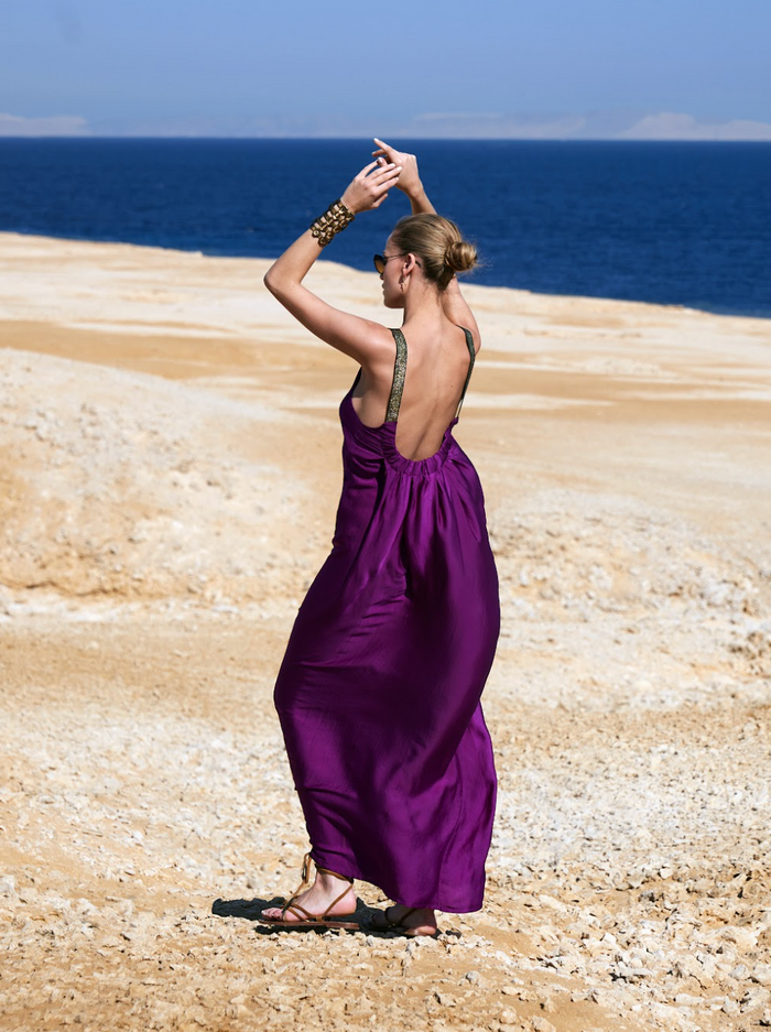 Beliza ROBE LONGUE DOS NU ALIA PURPLE