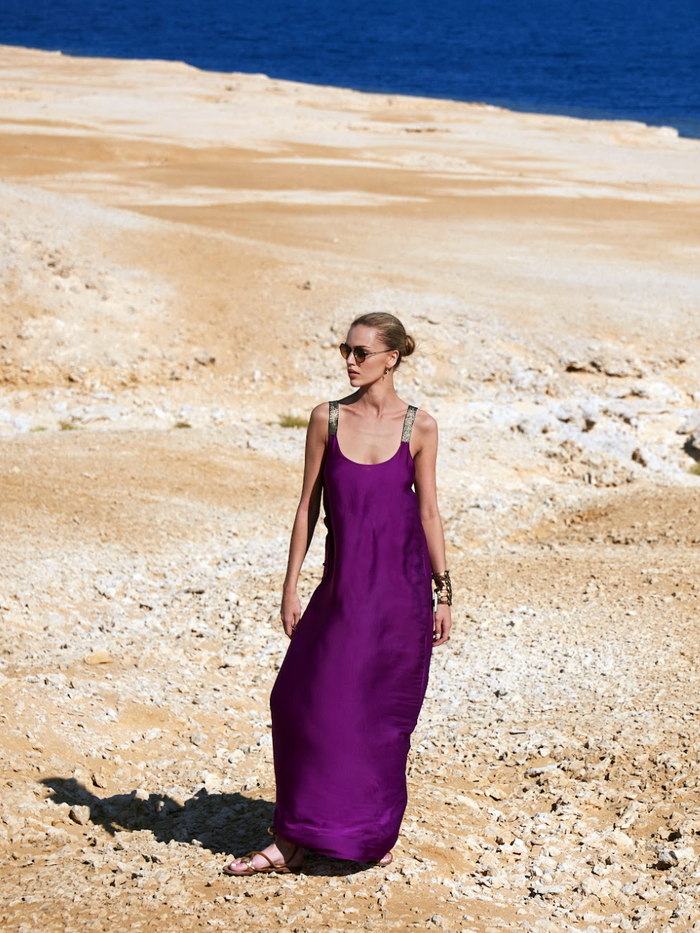 Beliza ROBE LONGUE DOS NU ALIA PURPLE