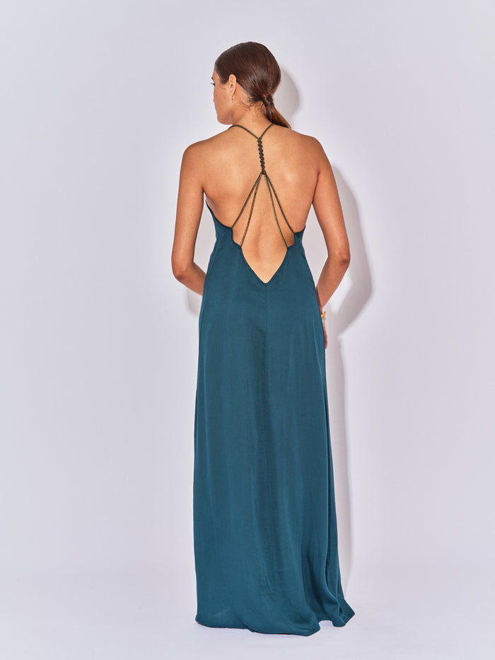 Beliza ROBE LONGUE DOS NU DINA PETROL