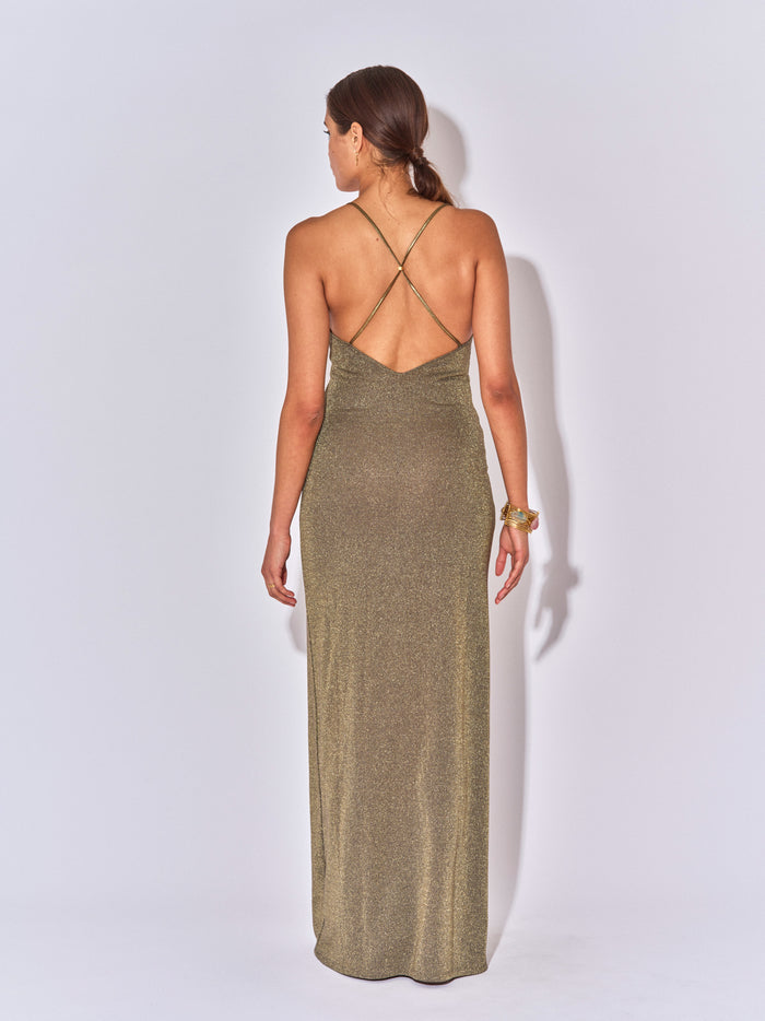 Beliza ROBE LONGUE DOS NU KALI LUREX MINERAL