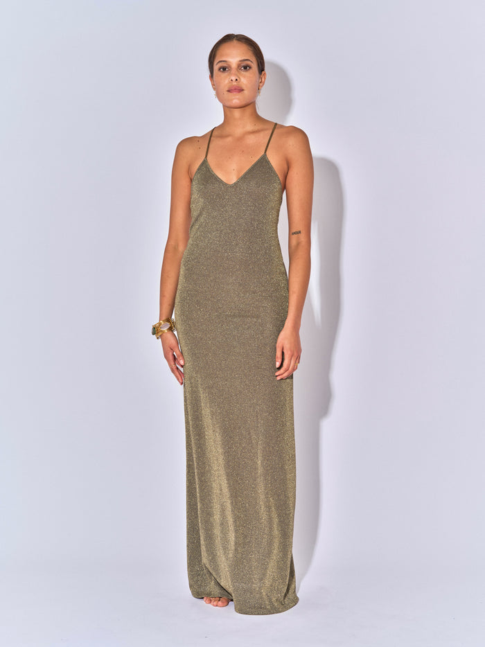 beliza ROBE LONGUE DOS NU KALI LUREX MINERAL