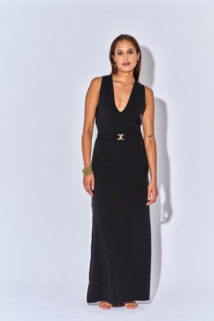 beliza ROBE LONGUE JILL NOIR