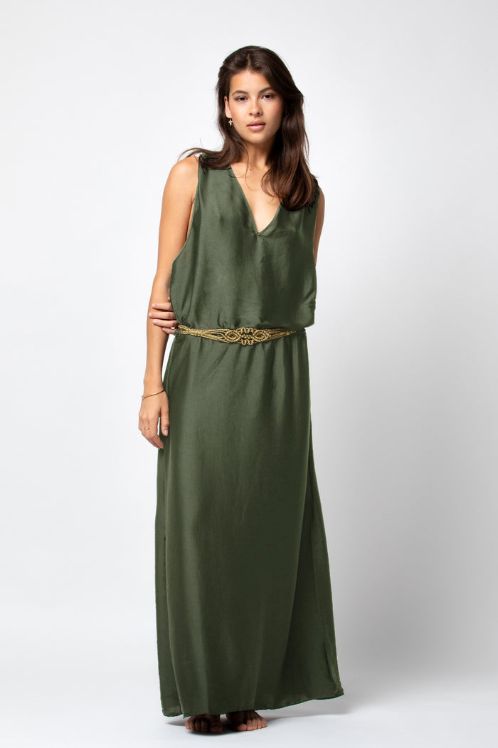 beliza ROBE LONGUE TALI KAKI