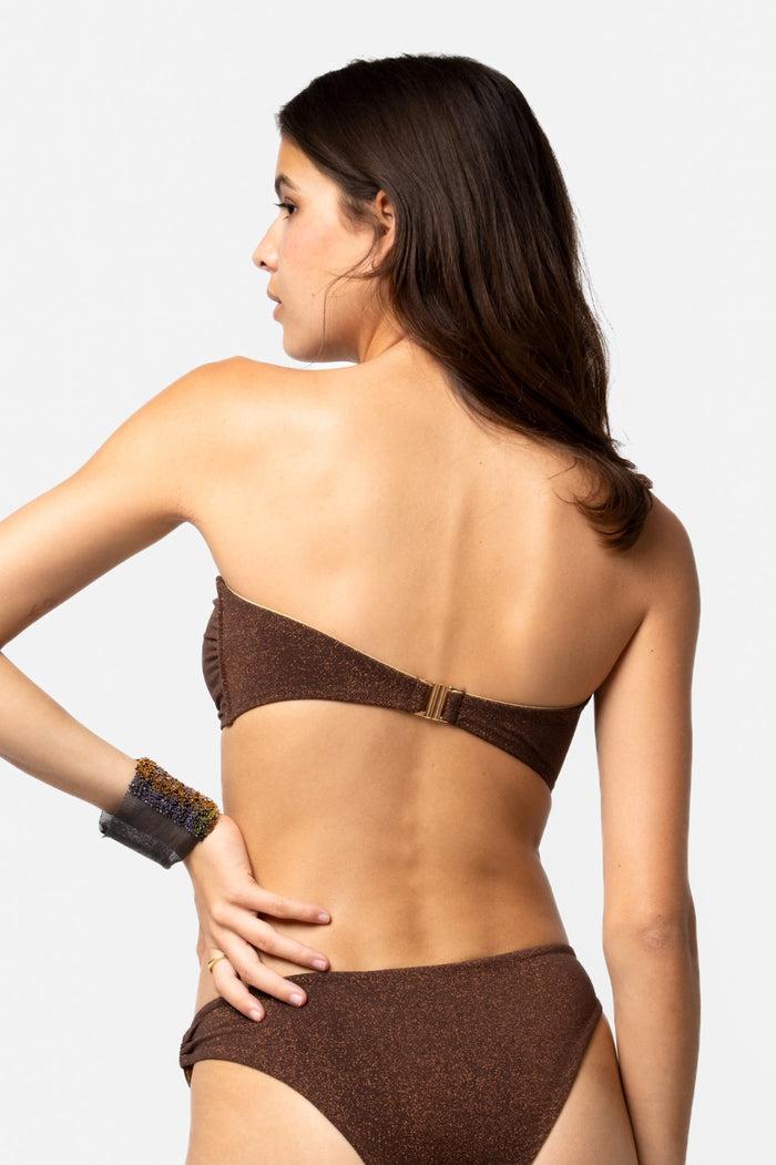 Beliza TOP BANDEAU ANNEAU FLAVIA LUREX BROWN
