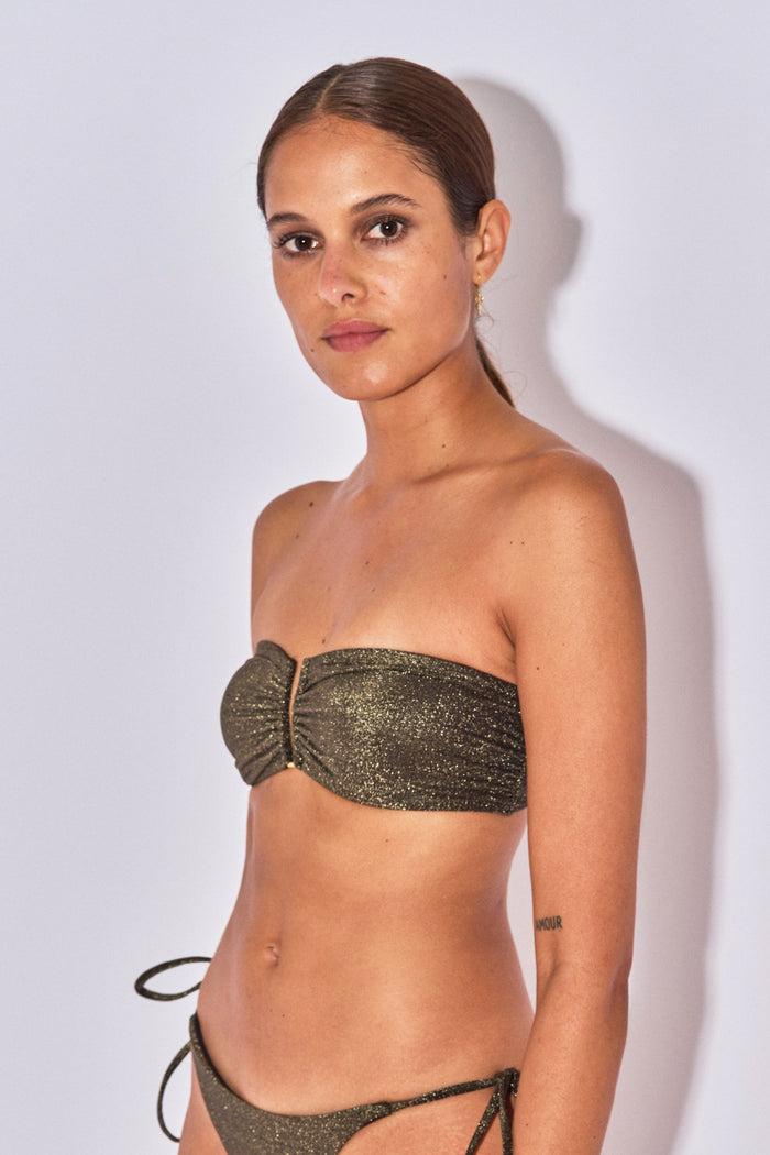 Beliza TOP BANDEAU ARMATURES NINA LUREX NOIR