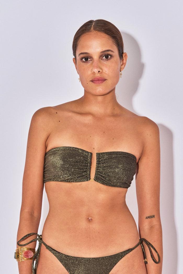 beliza TOP BANDEAU ARMATURES NINA LUREX NOIR