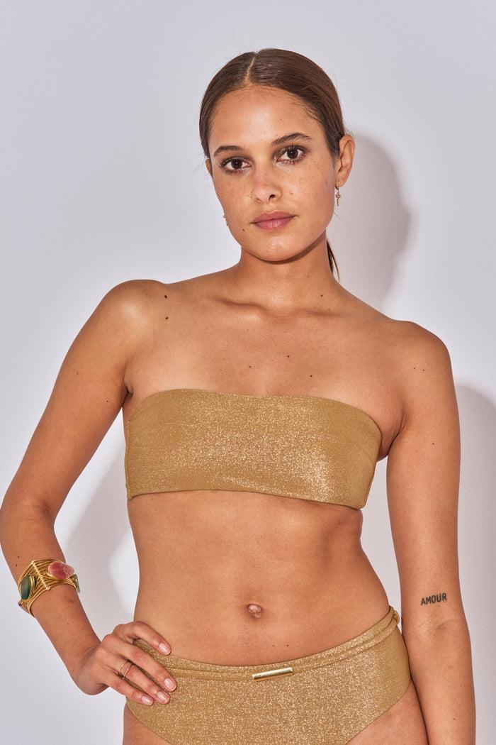 beliza TOP BANDEAU JUNIA LUREX DORE