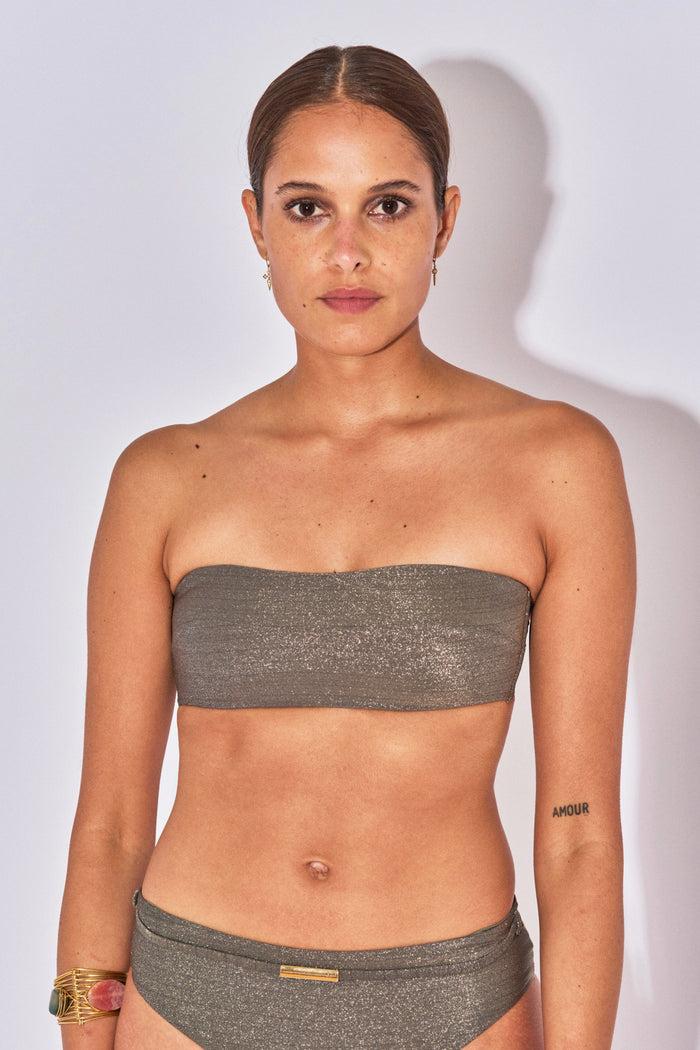 beliza TOP BANDEAU JUNIA LUREX MINERAL