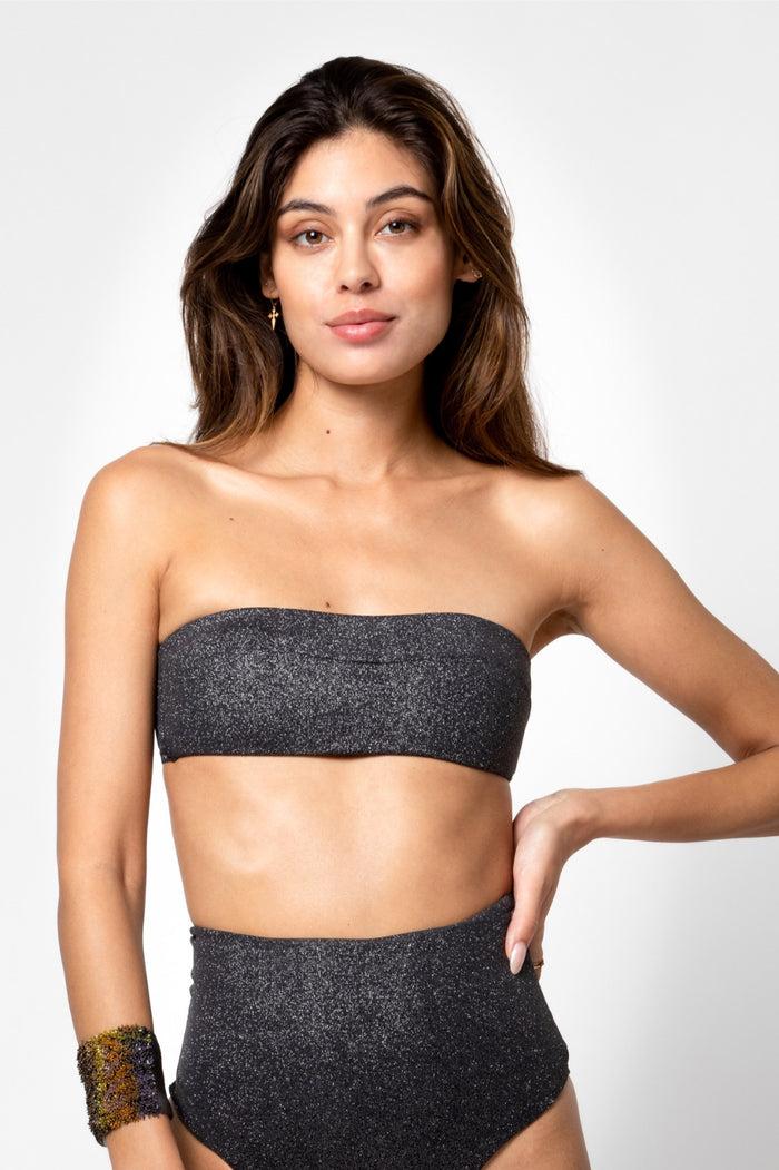 Beliza TOP BANDEAU JUNIA NOIR GLIT