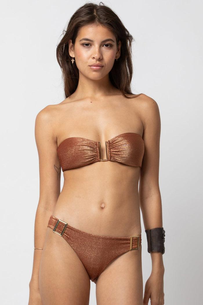 beliza TOP BANDEAU ROMY LUREX SIENNA