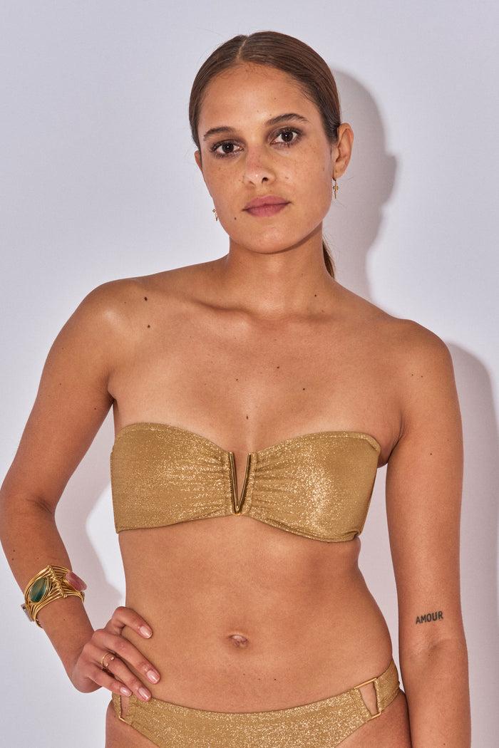 beliza TOP BANDEAU SHIRAZ LUREX DORE