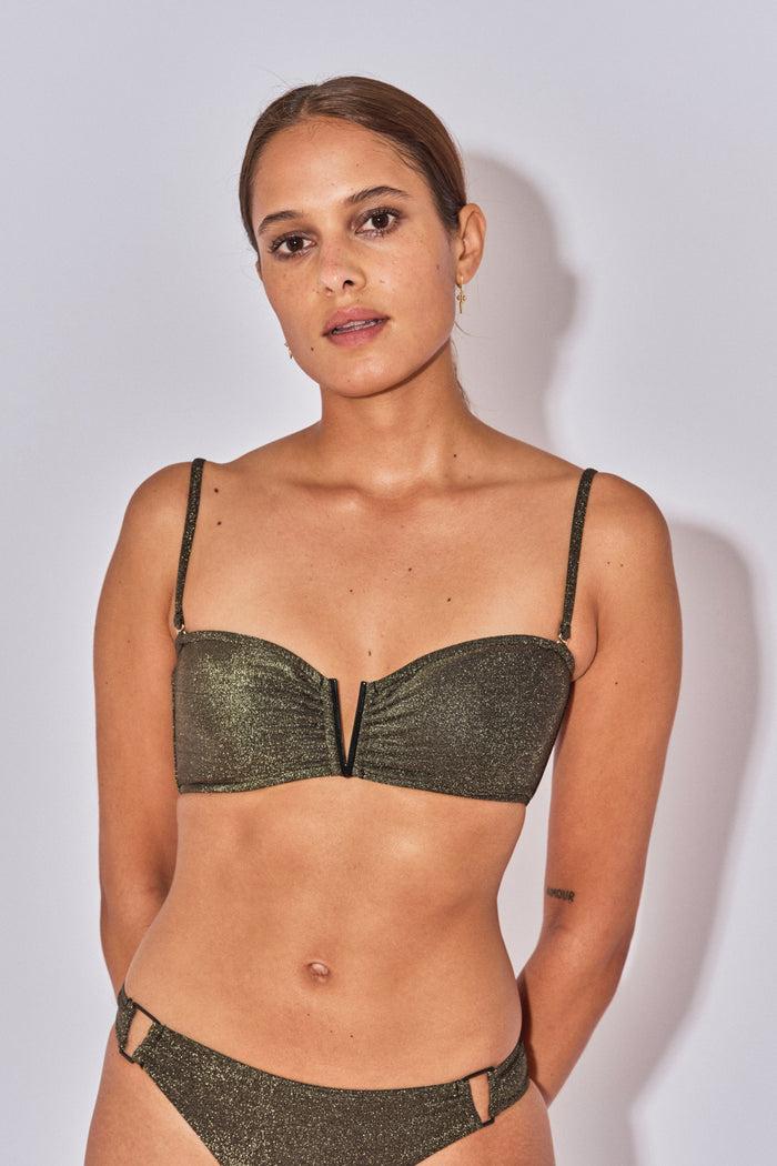 beliza TOP BANDEAU SHIRAZ LUREX NOIR